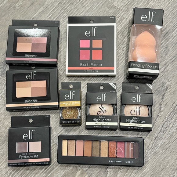 ELF Other - e.l.f. Makeup Bundle (blush palette,highlighters,bronzer,eyebrow kit,eyeshadow)